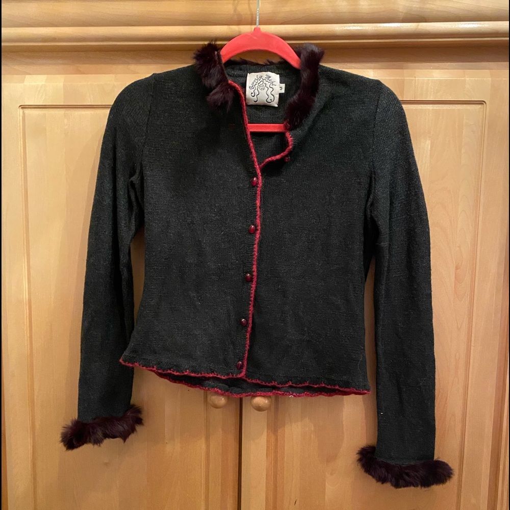 Vintage Beverly Mehl Boutique Fur Trim Sweater